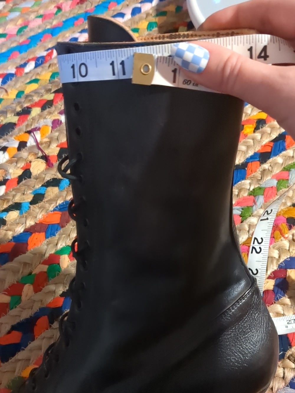New in box discontinued Oak Tree Farms Mirabelle black leather granny boots - Picture 12 of 14